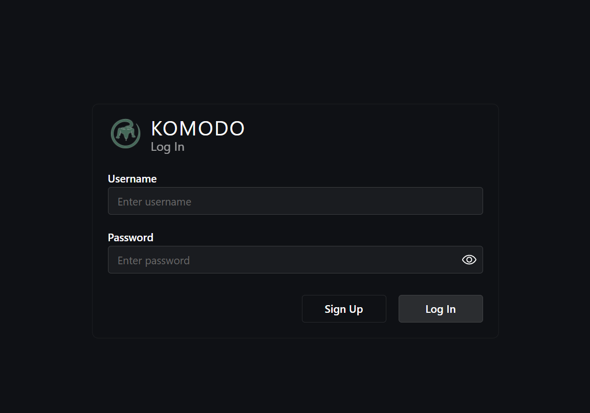 komodo login
